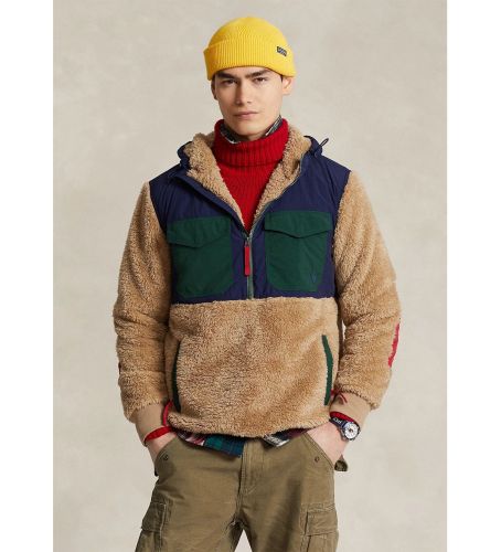 Til mænd. 710880442002 Hættetrøje med lynlås i fleece (XL), Beige, Casual, Lange ærmer, Genanvendt polister, Bæredygti - Polo Ralph Lauren - Modalova