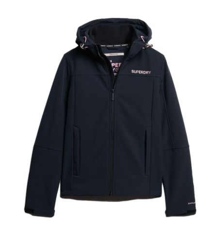 Til kvinder. W5011713A Softshell-jakke med hætte navy (XS), Casual, Polyester, Blå - Superdry - Modalova