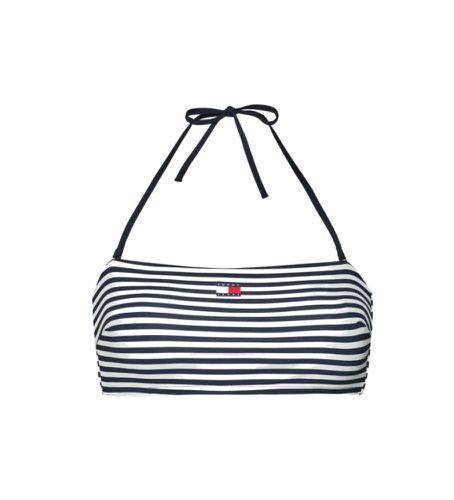 Til kvinder. UW0UW05091 Bikinitop Stripe Mørk , (L), Badetøj, Genanvendt nylon - Tommy Jeans - Modalova