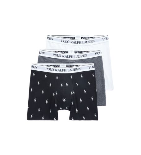 Til mænd. 714830300037 Pakke med tre flerfarvede boxershorts (S), Hvid, Afslappet, Grå, Bomuld, Blå - Polo Ralph Lauren - Modalova