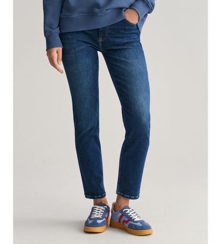 Til kvinder. 4100196 Navy Slim Fit Ankle Jeans (26), Blå, Casual, Bomuld, Denim - Gant - Modalova