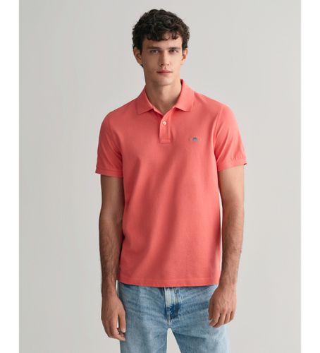 Til mænd. 2210 Pique polo shirt Regular Fit Shield coral (M), Casual, Bomuld, Korte ærmer, Koralfarvet - Gant - Modalova