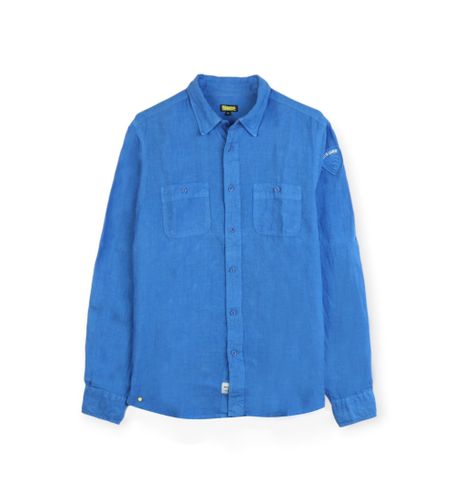 Til mænd. 24SBLUS01038 Monokrom skjorte (XXL), Casual, Linned, Lange ærmer - Blauer - Modalova