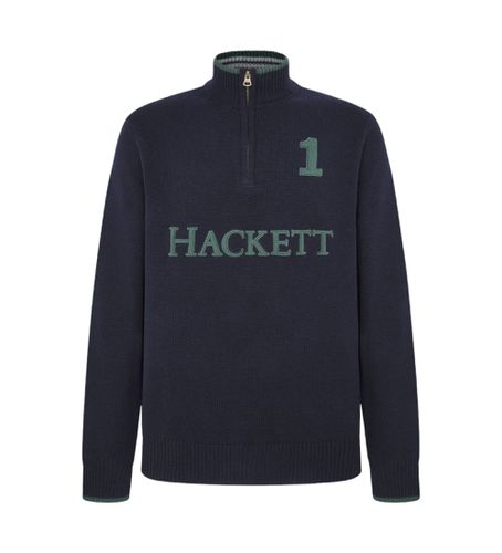 Til mænd. HM703226 Heritage pullover med lynlås navy (XL), Casual, Bomuld, Lange ærmer, Blå - Hackett London - Modalova