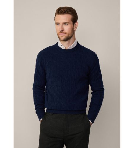 Til mænd. HM703241 Navy flettet pullover (XL), Casual, Bomuld, Lange ærmer, Blå - Hackett London - Modalova