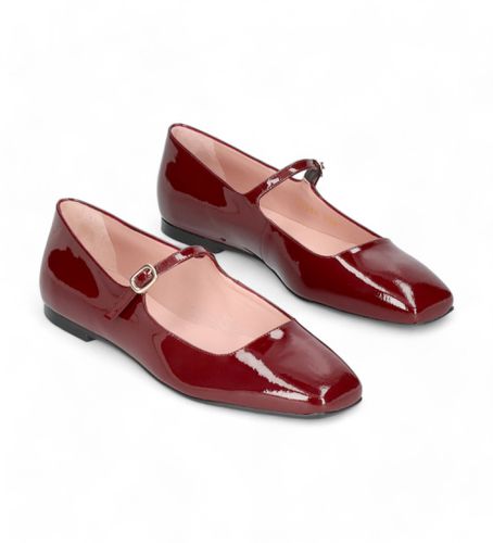 Til kvinder. 51599 Ballerinaer Camille bordeaux (36), Læder, Fast, 1-3 cm, Ingen, Casual, Burgund - Pretty Ballerinas - Modalova