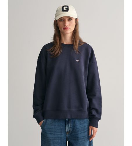 Til kvinder. 4201414 Shield navy sweatshirt med rund hals (L), Casual, Bomuld, Blå - Gant - Modalova