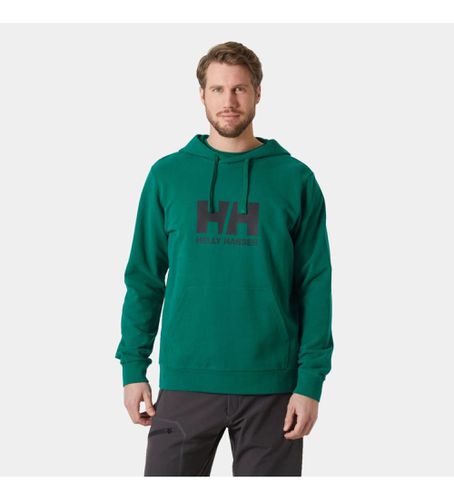 Til mænd. 30394 Sweatshirt med hætte og grønt logo (M), Casual, Lange ærmer, Økologisk bomuld, Bæredygtig - Helly Hansen - Modalova