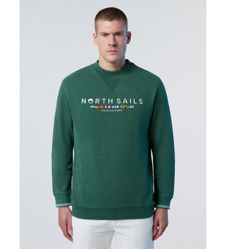 Til mænd. 691279 Sweatshirt med broderi af grønt flag (XS), Casual, Sport, Multisport, Økologisk bomuld, Bæredygtig - North Sails - Modalova