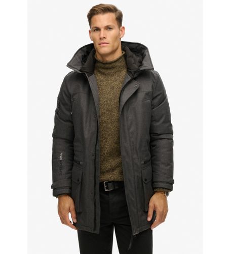 Til mænd. M5012049A Vatteret parka i tweed City grey (L), Casual, Grå, Genanvendt polister, Bæredygtig - Superdry - Modalova