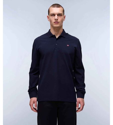 Til mænd. NP0A4I8Q Ealis navy polo shirt (L), Blå, Casual, Bomuld, Lange ærmer - Napapijri - Modalova