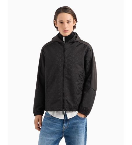 Til mænd. 6DZBL1ZN5YZ1200 Hættejakke i belagt stof Monogram (L), Casual, Polyester - Armani Exchange - Modalova