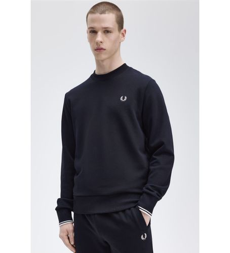 Til mænd. M7535 Navy sweatshirt med rund hals (S), Casual, Bomuld, Blå - Fred Perry - Modalova