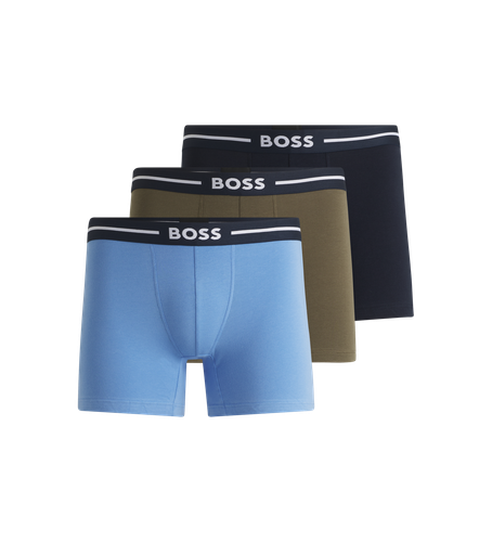 Til mænd. 50531702 Pakke 3 Boxershorts Fed , navy, (S), Afslappet, Bomuld - BOSS - Modalova