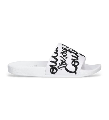 Til kvinder. 78VA3SQ1-71352 Flip-flops med hvidt logo (35), Fast, Ingen, Casual - Versace Jeans Couture - Modalova