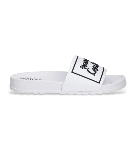 Til kvinder. 78VA3SQ2-71352 Flip-flops med hvidt logo (35), Fast, Ingen, Casual, Badetøj - Versace Jeans Couture - Modalova