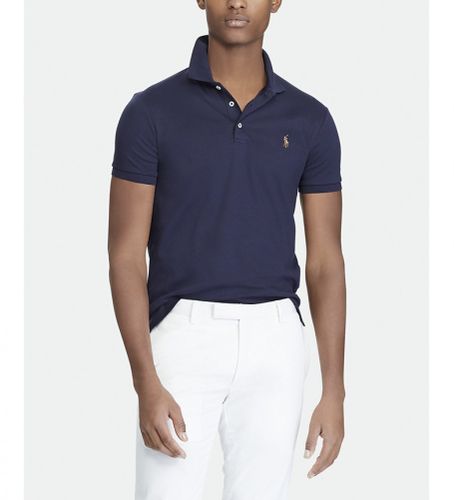 Til mænd. 710685514003 Navy soft touch polo shirt (S), Casual, Bomuld, Korte ærmer, Blå - Polo Ralph Lauren - Modalova