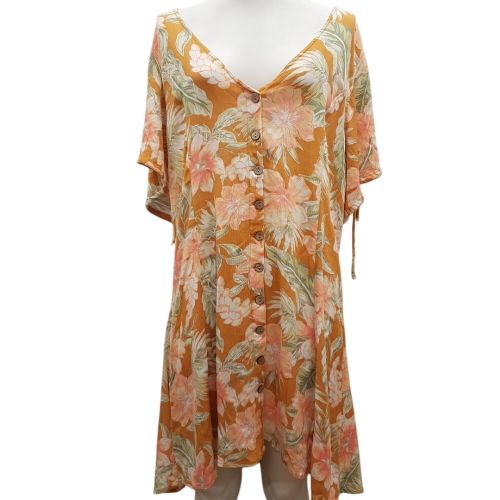 Robe orange clair imprimée à grandes fleurs - Taille M - Rip Curl - Modalova