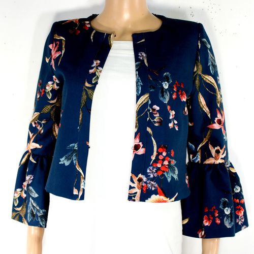 Blazer Marine Fleuris Taille XS - Zara - Modalova