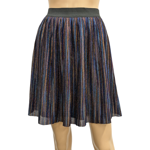 Jupe T S en voile plissé à rayures métallisées colorées - Cache Cache - Modalova