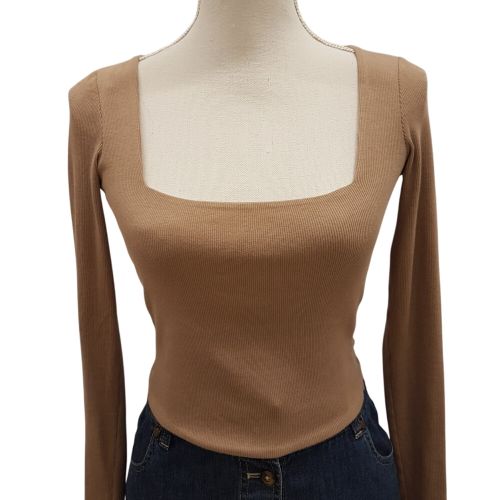 Crop top taupe - ZARA - Taille S - Zara - Modalova