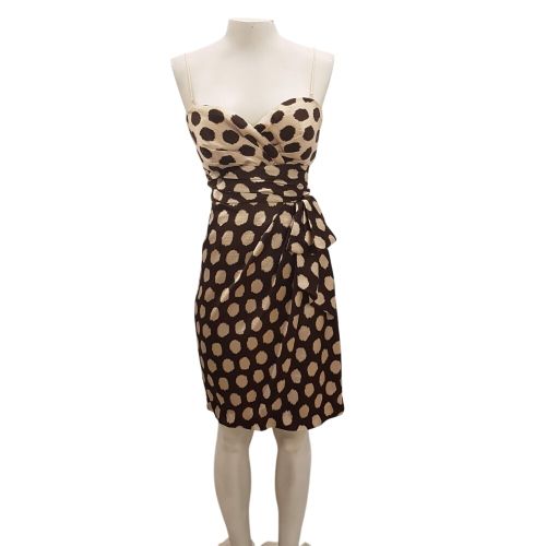 Robe bustier à pois beige - Taille M - Manoukian - Modalova