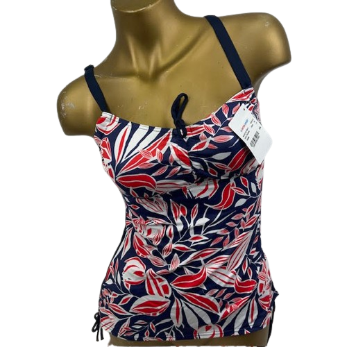 Haut de maillot de bain tankini, T40, marine/rouge, HAUTE PRESSION - Label Emmaus - Modalova