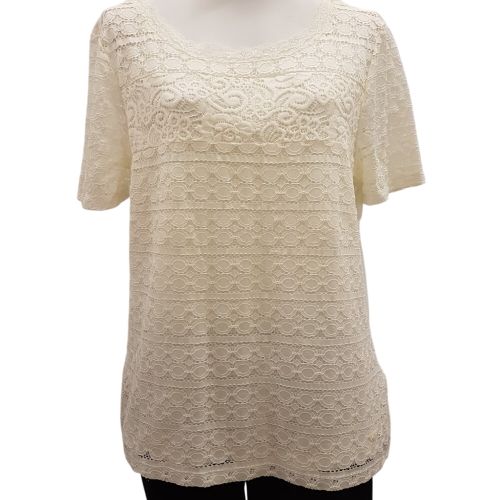 Top cassé avec dentelle - Taille L - Tom Tailor - Modalova