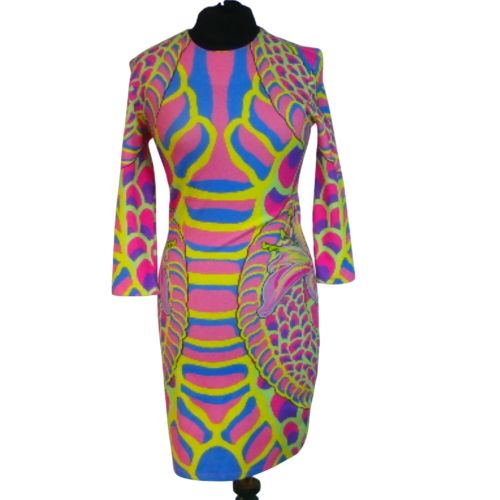 Robe , motifs rose, violet et jaune, taille S - Desigual - Modalova