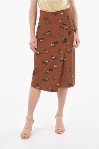 All-Over Printed Wrap Skirt with Asymmetrical Closure size 40 - Altea - Modalova