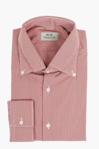 CC COLLECTION Button-down Collar Gingham Patterned Cotton Sh size 40 - Corneliani - Modalova