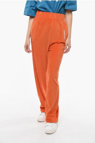 High-waisted Velour Joggers with Logo Print Größe M - Khrisjoy - Modalova