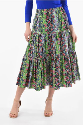High-waisted Flared Maxi Skirt in Floral Print with Drawstri size 38 - Kenzo - Modalova