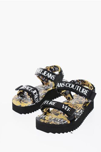 JEANS COUTURE Baroque Printed MIAMI Sandals with Touch Strap size 36 - Versace - Modalova