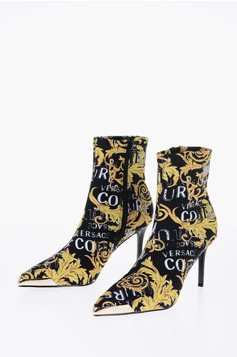 JEANS COUTURE Baroque Printed Point Toe SCARLETT Sock Boots size 37 - Versace - Modalova