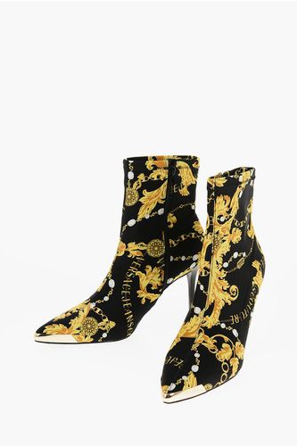 JEANS COUTURE Baroque Printed Point Toe SCARLETT Sock Boots size 36 - Versace - Modalova