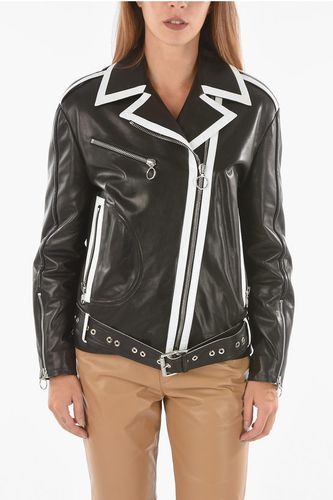 Leather Biker Jacket with Contrasting Edges size S - DROMe - Modalova