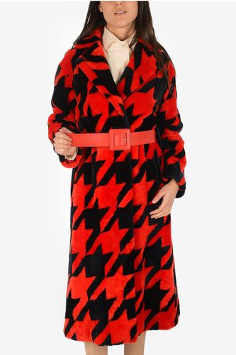 Printed Shearling Jacket with Belt size Xs - DROMe - Modalova