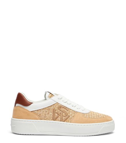 SW COURTSIDE LOGO SNEAKER, SNEAKERS, , SUEDE/RAFFIA - Stuart Weitzman - Modalova