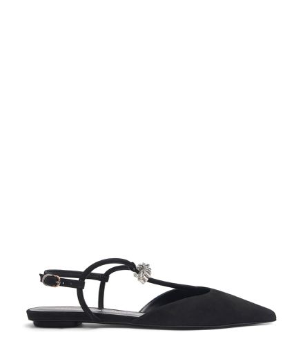 TULLY CRYSTAL T-STRAP FLAT, FLATS AND LOAFERS, /, SUEDE/CRYSTAL - Stuart Weitzman - Modalova