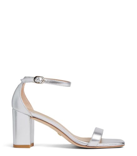 NUDISTCURVE 75 BLOCK SANDAL, Last chance, , LIQUID METALLIC - Stuart Weitzman - Modalova