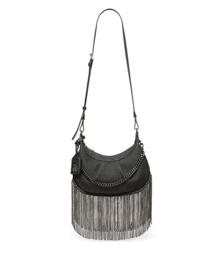 STELLAR CRESCENT CRYSTAL FRINGE BAG, BAGS, , VINTAGE DENIM - Stuart Weitzman - Modalova