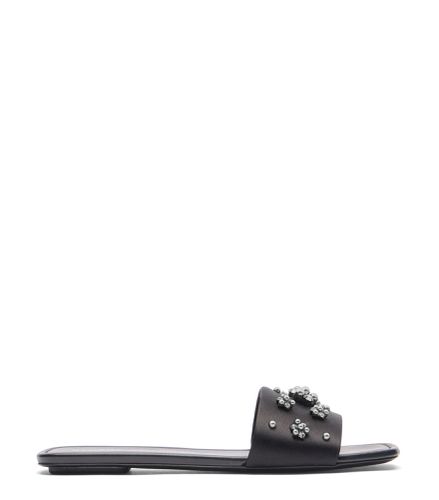 POPPY FLAT SLIDE, FLATS AND LOAFERS, //, SATIN/CRYSTAL/PEARL - Stuart Weitzman - Modalova