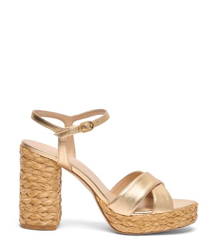 DAYNA PLATFORM SANDAL, SANDALS, /, LIQUID METALLIC/BRAIDED RAFFIA - Stuart Weitzman - Modalova