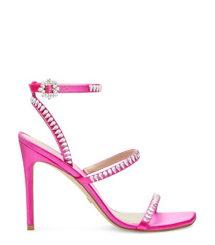 GEMCUT 100 STRAPPY SANDAL, VALENTINE'S DAY, , SATIN - Stuart Weitzman - Modalova