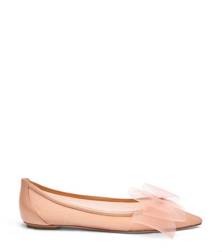 BLUSHING BOW FLAT, FLATS AND LOAFERS, , LACQUERED NAPPA/MESH - Stuart Weitzman - Modalova