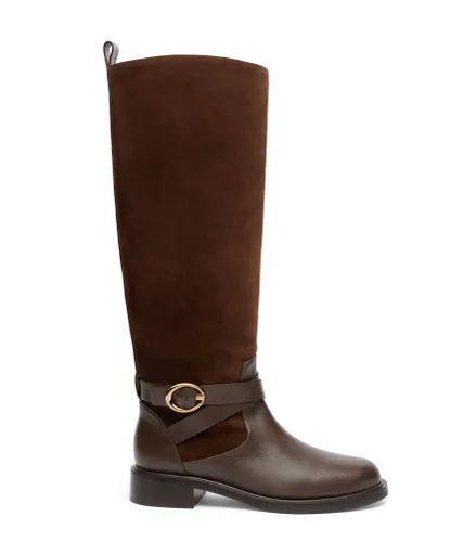 BENNI RIDING BOOT, BOOTS AND BOOTIES, //, SPORT SUEDE/SMOOTH CALF/STACKED - Stuart Weitzman - Modalova