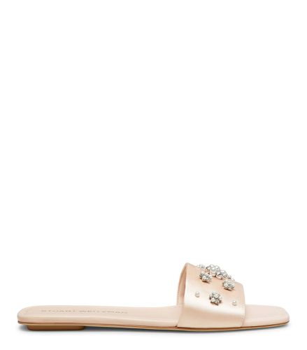 POPPY FLAT SLIDE, FLATS AND LOAFERS, //, SATIN/CRYSTAL/PEARL - Stuart Weitzman - Modalova