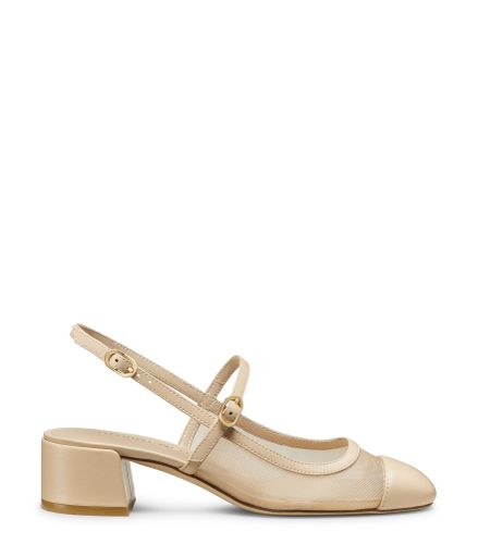 MAEVE MARY JANE SLINGBACK, SLINGBACK, /BARELY , MESH GALA/LACQUERED NAPPA - Stuart Weitzman - Modalova