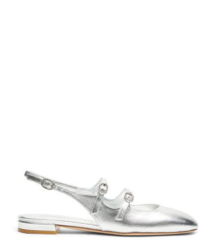 CLARIS MJ SLINGBACK, FLATS AND LOAFERS, , LIQUID METALLIC - Stuart Weitzman - Modalova